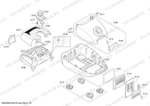 Схема №1 BGL8520 In'genius ProPer>>formPlus с изображением Крышка для электропылесоса Bosch 11008531